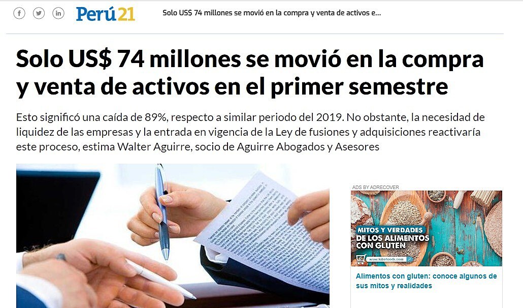 Solo US$ 74 millones se movi en la compra y venta de activos en el primer semestre